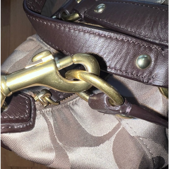 Coach signature large sateen and leather book tote bag - Picture 12 of 16